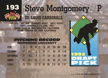 Steve Montgomery  baseball card collectible - Main Image 2