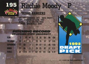 Ritchie Moody  baseball card collectible - Main Image 2