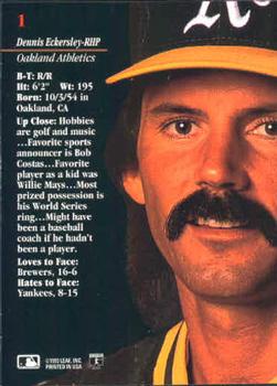 Dennis Eckersley  baseball card collectible - Main Image 2
