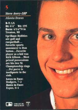 Steve Avery  baseball card collectible - Main Image 2