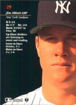 Jim Abbott  baseball card collectible - Main Image 2