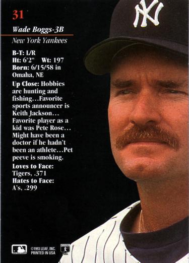 Wade Boggs  baseball card collectible - Main Image 2