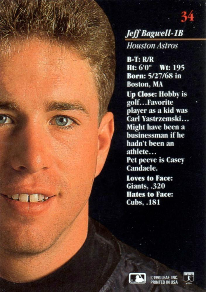 Jeff Bagwell  baseball card collectible - Main Image 2