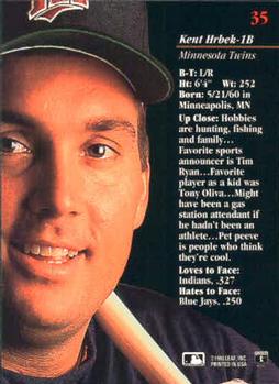 Kent Hrbek  baseball card collectible - Main Image 2