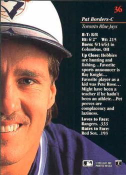 Pat Borders  baseball card collectible - Main Image 2