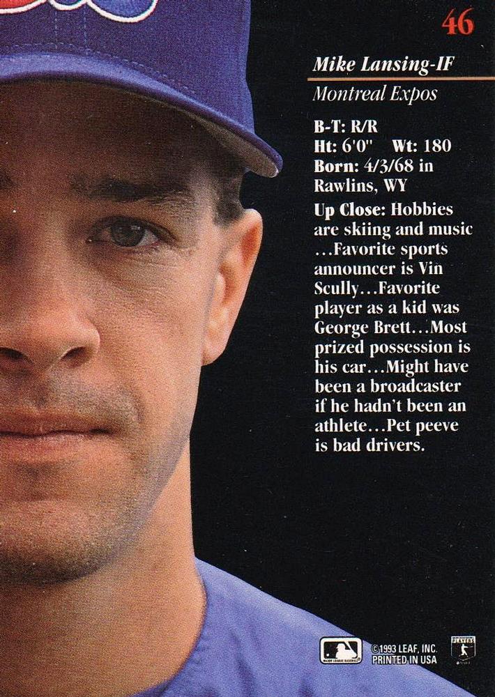 Mike Lansing  baseball card collectible - Main Image 2