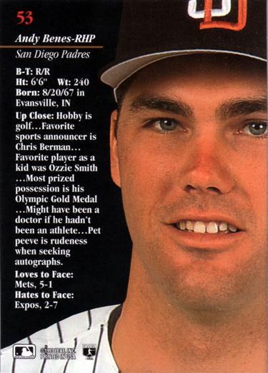 Andy Benes  baseball card collectible - Main Image 2