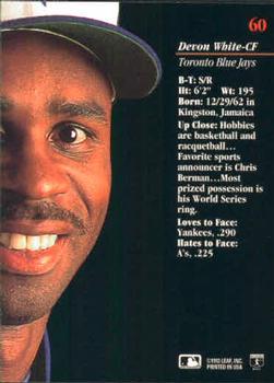 Devon White  baseball card collectible - Main Image 2
