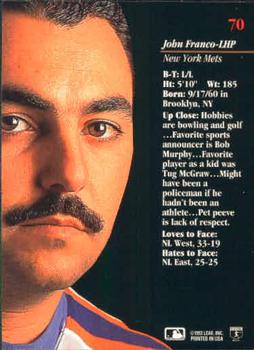 John Franco  baseball card collectible - Main Image 2