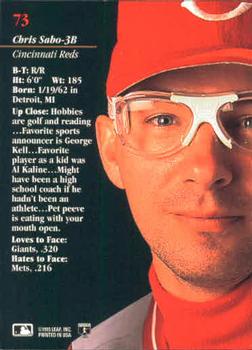 Chris Sabo  baseball card collectible - Main Image 2