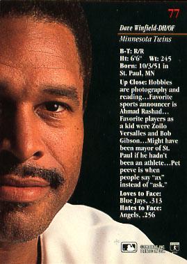Dave Winfield  baseball card collectible - Main Image 2
