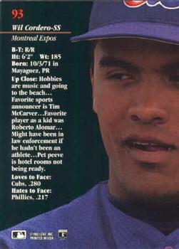 Wil Cordero  baseball card collectible - Main Image 2