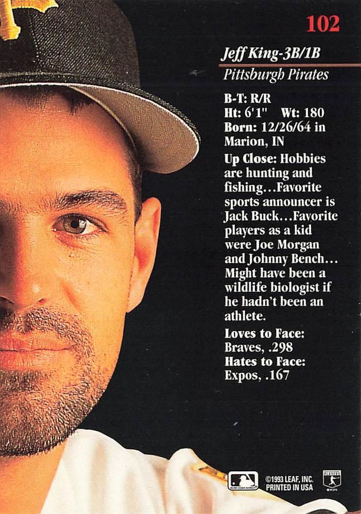 Jeff King  baseball card collectible - Main Image 2