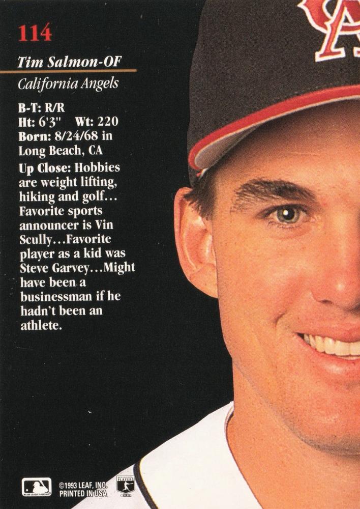 Tim Salmon  baseball card collectible - Main Image 2