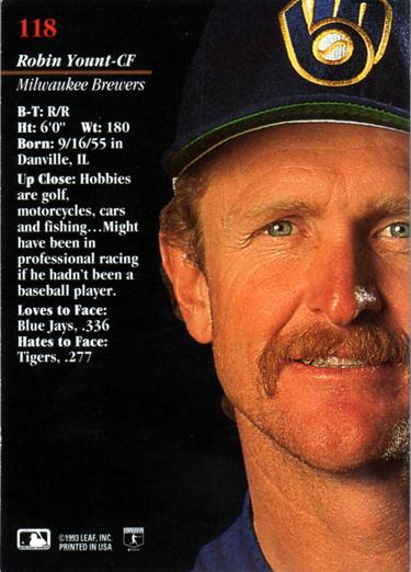 Robin Yount  baseball card collectible - Main Image 2