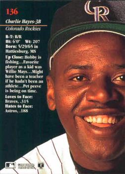 Charlie Hayes  baseball card collectible - Main Image 2