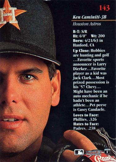 Ken Caminiti  baseball card collectible - Main Image 2