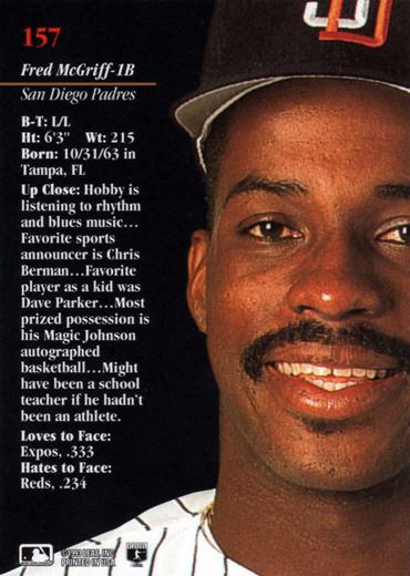 Fred McGriff  baseball card collectible - Main Image 2