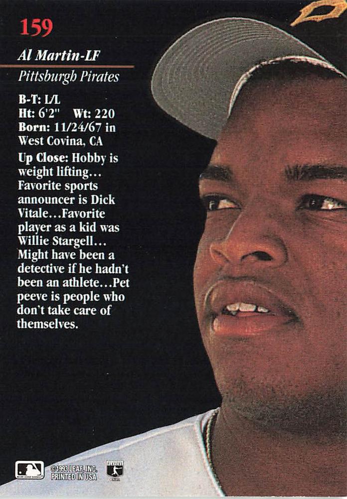 Al Martin  baseball card collectible - Main Image 2
