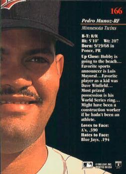 Pedro Munoz  baseball card collectible - Main Image 2