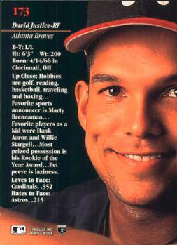 David Justice  baseball card collectible - Main Image 2