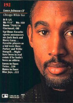 Lance Johnson  baseball card collectible - Main Image 2