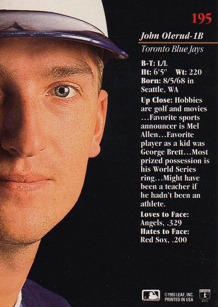 John Olerud  baseball card collectible - Main Image 2