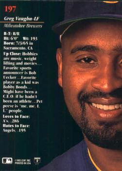 Greg Vaughn  baseball card collectible - Main Image 2