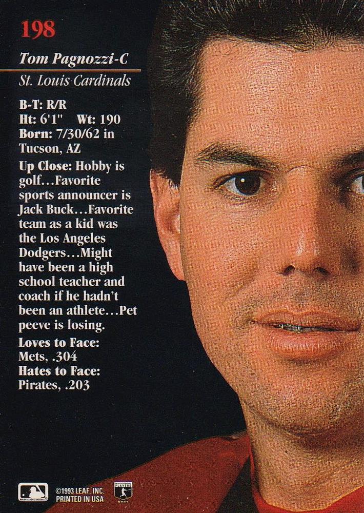 Tom Pagnozzi  baseball card collectible - Main Image 2