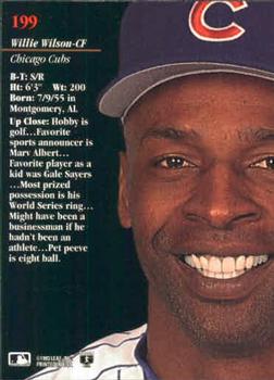 Willie Wilson  baseball card collectible - Main Image 2
