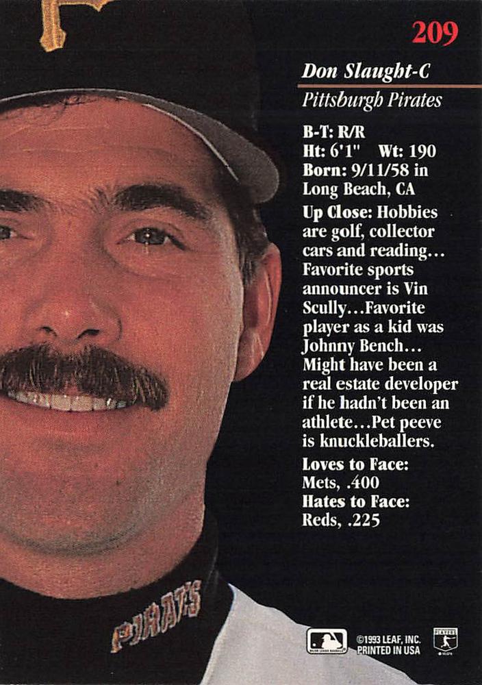Don Slaught  baseball card collectible - Main Image 2
