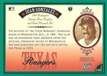 Juan Gonzalez  baseball card collectible - Main Image 2