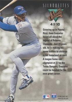 Juan Gonzalez  baseball card collectible - Main Image 2