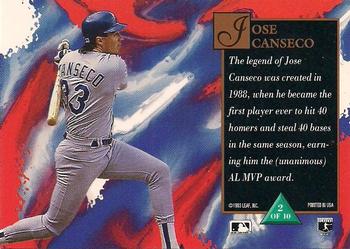 Jose Canseco  baseball card collectible - Main Image 2
