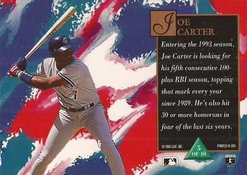 Joe Carter  baseball card collectible - Main Image 2