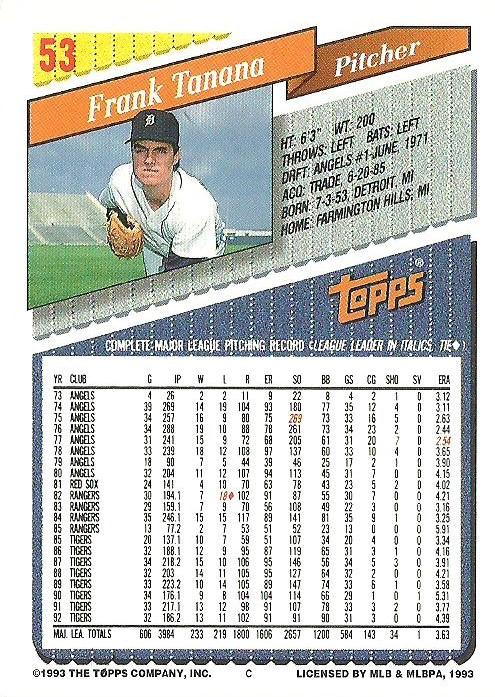 Frank Tanana  baseball card collectible - Main Image 2