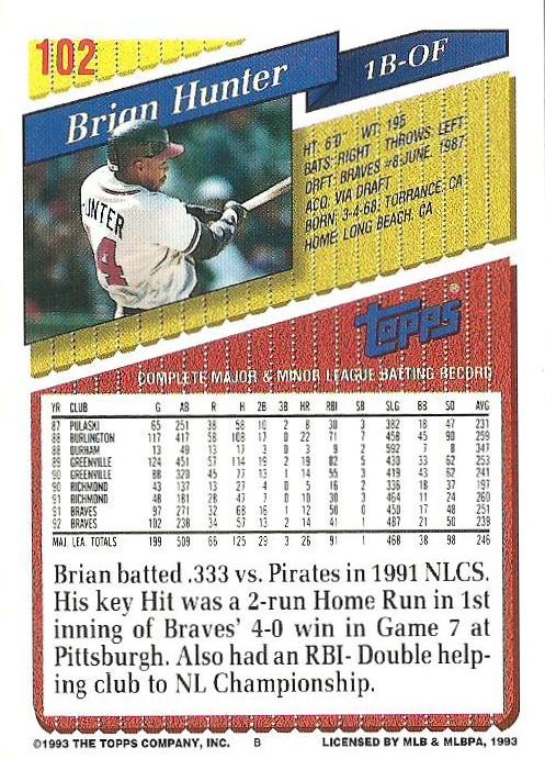 Brian Hunter  baseball card collectible - Main Image 2