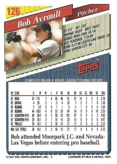 Bob Ayrault  baseball card collectible - Main Image 2