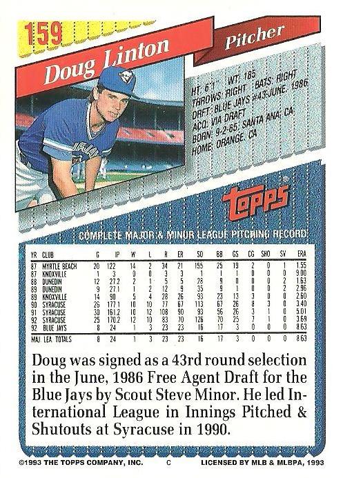 Doug Linton  baseball card collectible - Main Image 2