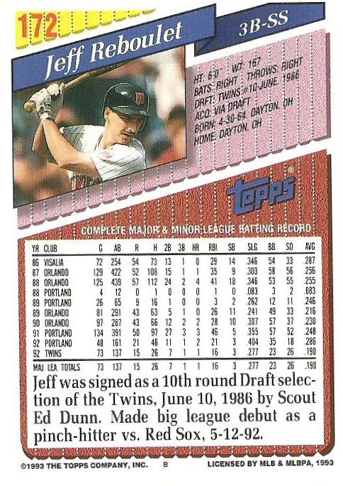 Jeff Reboulet  baseball card collectible - Main Image 2