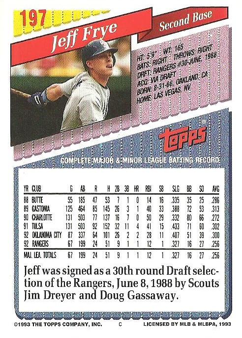 Jeff Frye  baseball card collectible - Main Image 2