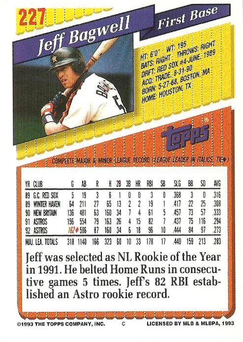 Jeff Bagwell  baseball card collectible - Main Image 2