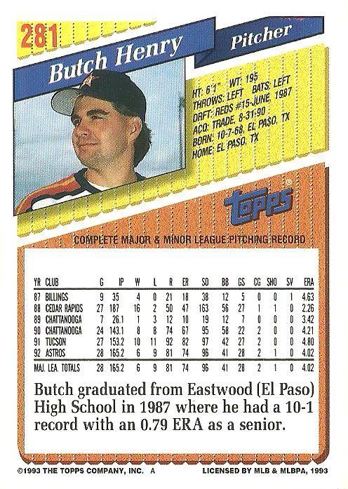Butch Henry  baseball card collectible - Main Image 2