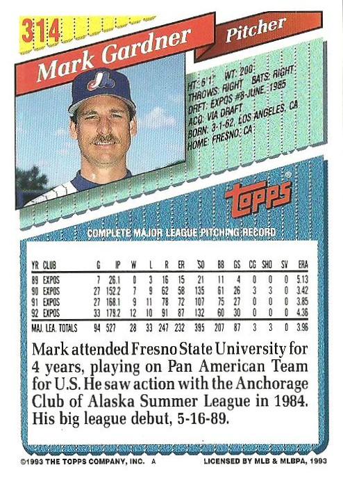 Mark Gardner  baseball card collectible - Main Image 2
