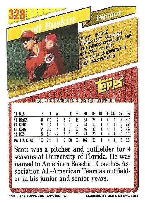 Scott Ruskin  baseball card collectible - Main Image 2
