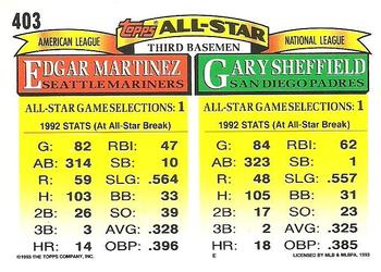 Gary Sheffield / Edgar Martinez  baseball card collectible - Main Image 2