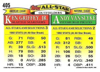 Andy Van Slyke / Ken Griffey Jr.  baseball card collectible - Main Image 2