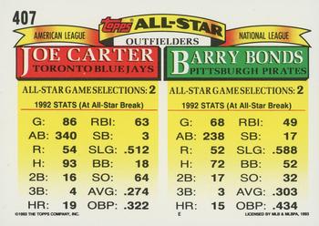Barry Bonds / Joe Carter  baseball card collectible - Main Image 2