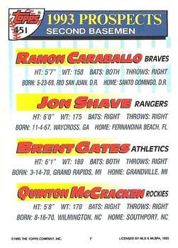 Ramon Caraballo / Jon Shave / Brent Gates / Quinton McCracken  baseball card collectible - Main Image 2