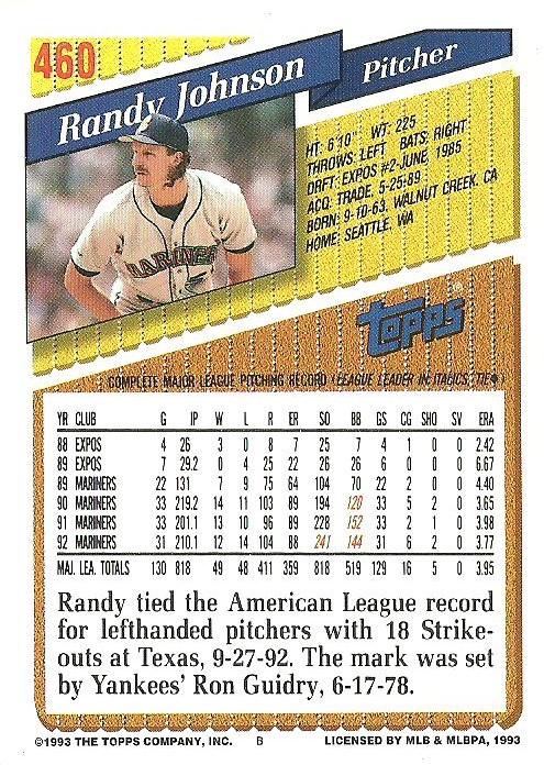 Randy Johnson  baseball card collectible - Main Image 2